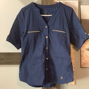 Jaanuu Moto button up scrub top